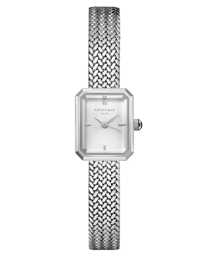 

Миниатюрные женские часы-браслет Mini Octagon из нержавеющей стали серебристого тона, 18.5 мм Rosefield, серебряный