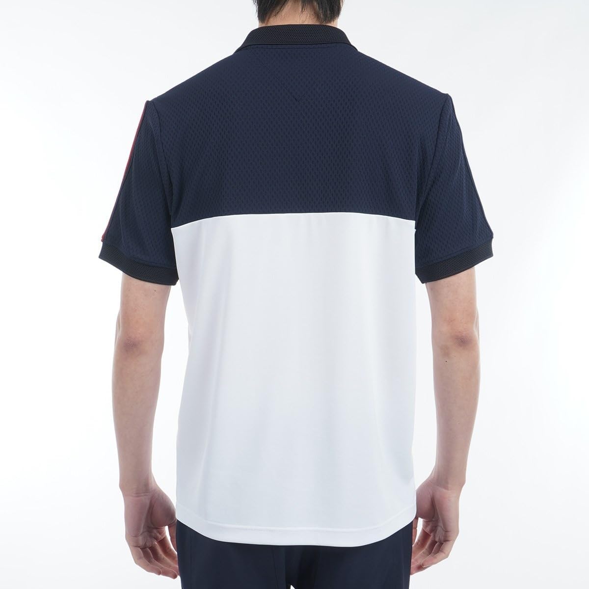 Мужская рубашка-поло Tommy Hilfiger Golf Classic THMA528, с цветовыми блоками, короткий рукав, темно-синий — фото 3