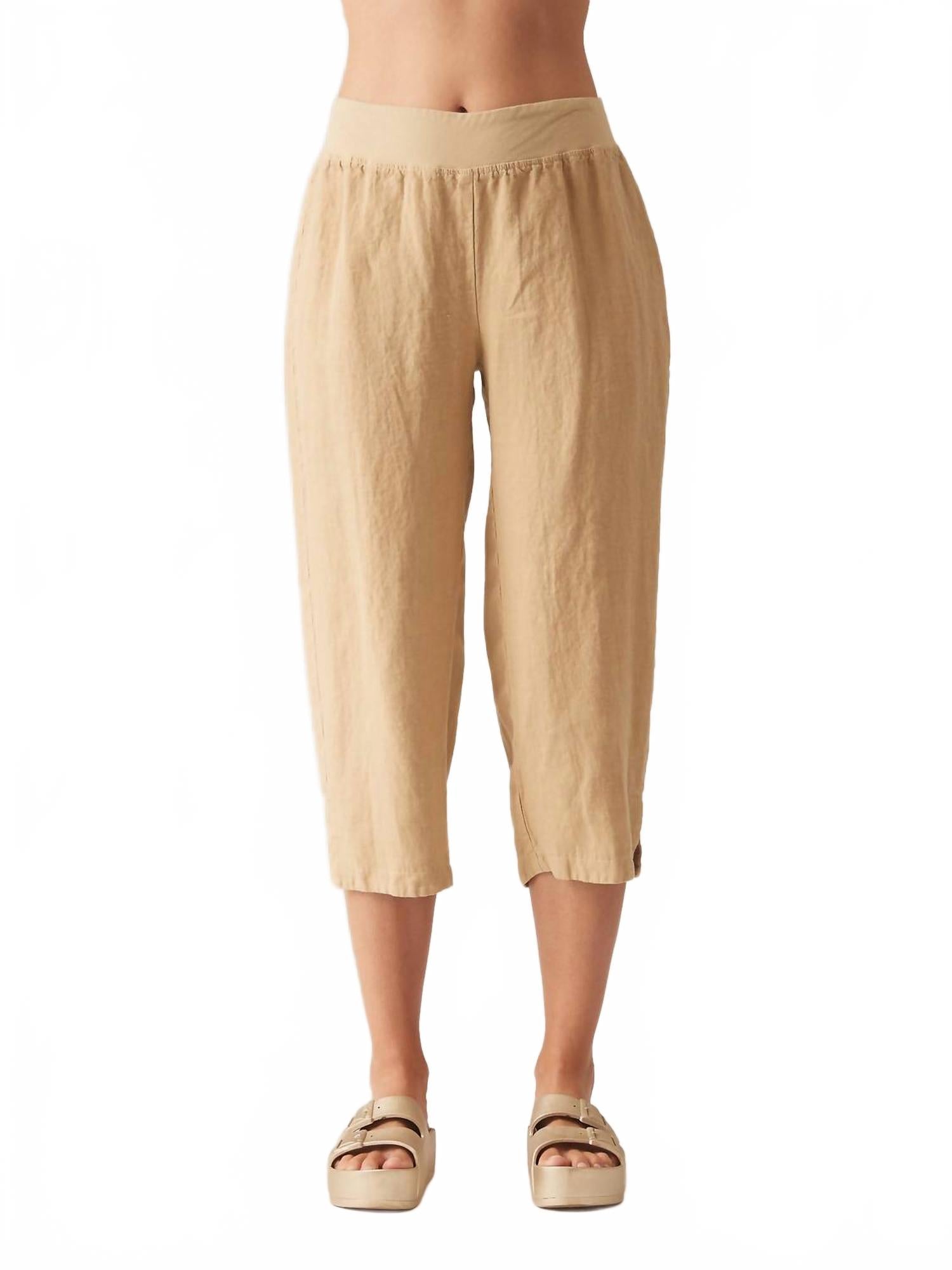 

Льняные брюки-капри цвета кешью Cut loose, Cashew