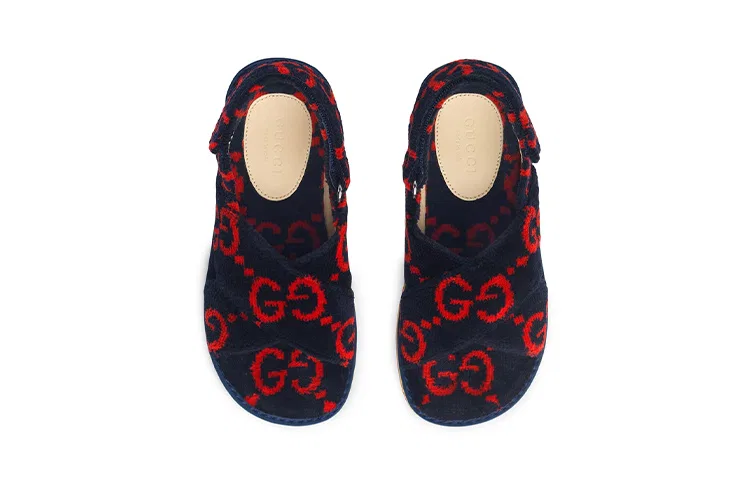 Сандалии GUCCI из хлопка сине-красные детские — фото 4