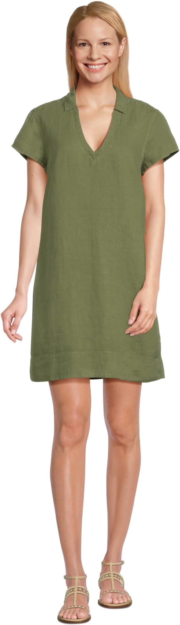 

Платье Tommy Bahama Two Palms Short Sleeve Collared Dress, цвет Dark Fern