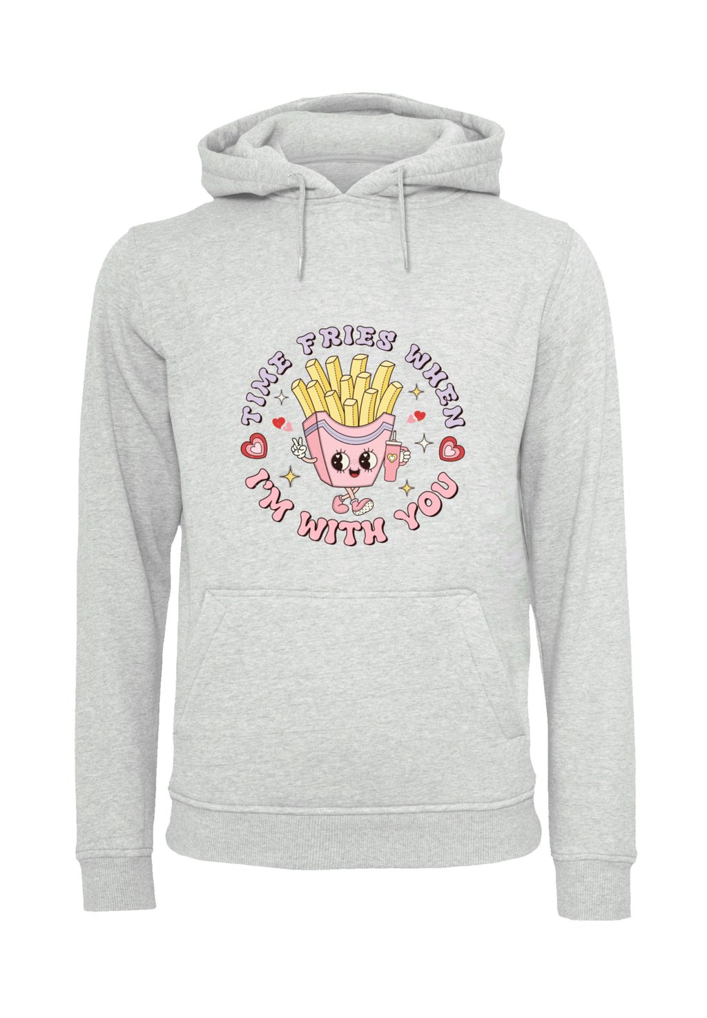 

Толстовка TIME FRIES WHEN I AM WITH YOU VALENTINSTAG - Hoodie F4NT4STIC, серый