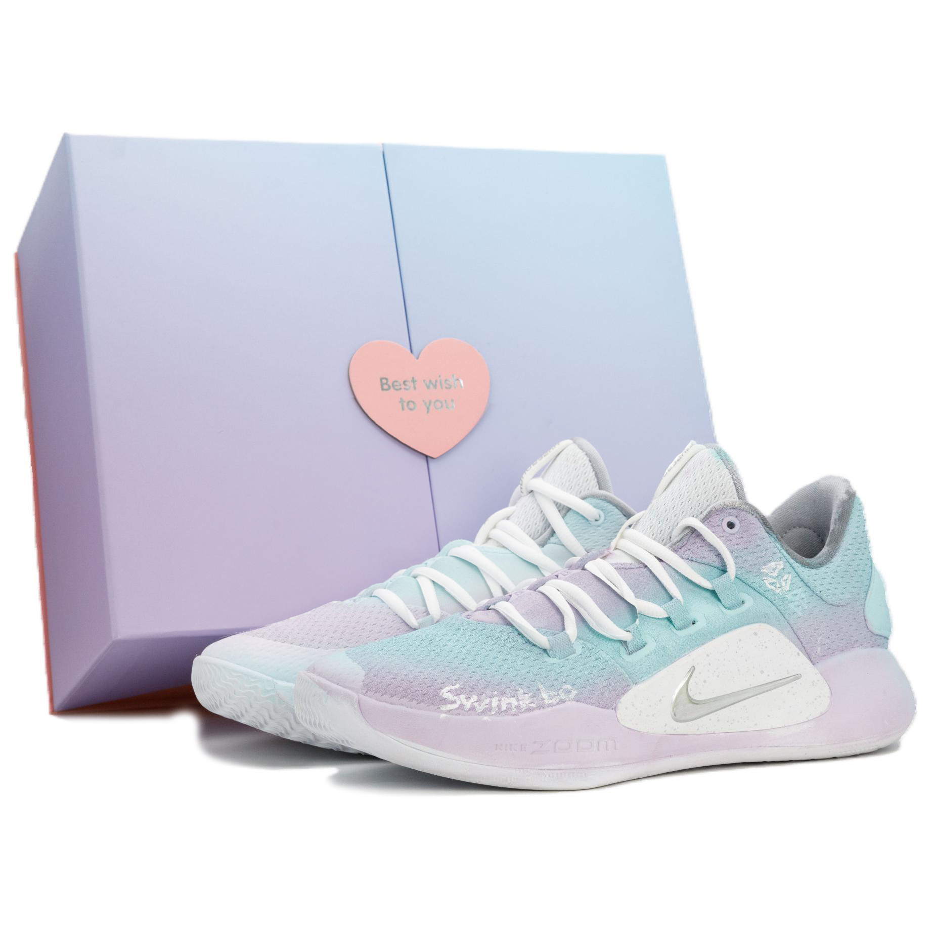 

Nike Баскетбольные кроссовки Hyperdunk X Sea Salt Bubble Box в комплекте, низкие, мужские, синие, фиолетовые