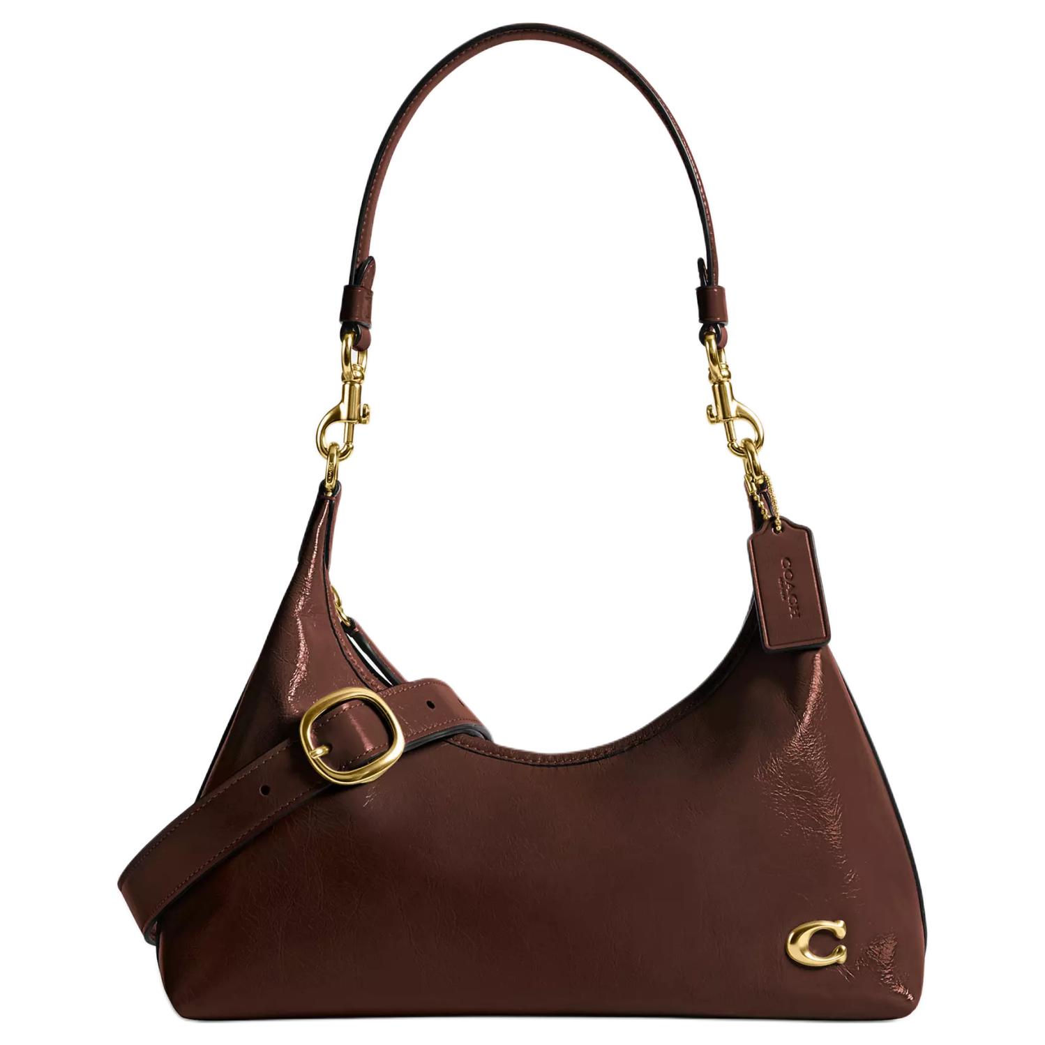 

COACH Кожаная сумка через плечо Джульетта большая женская кофе