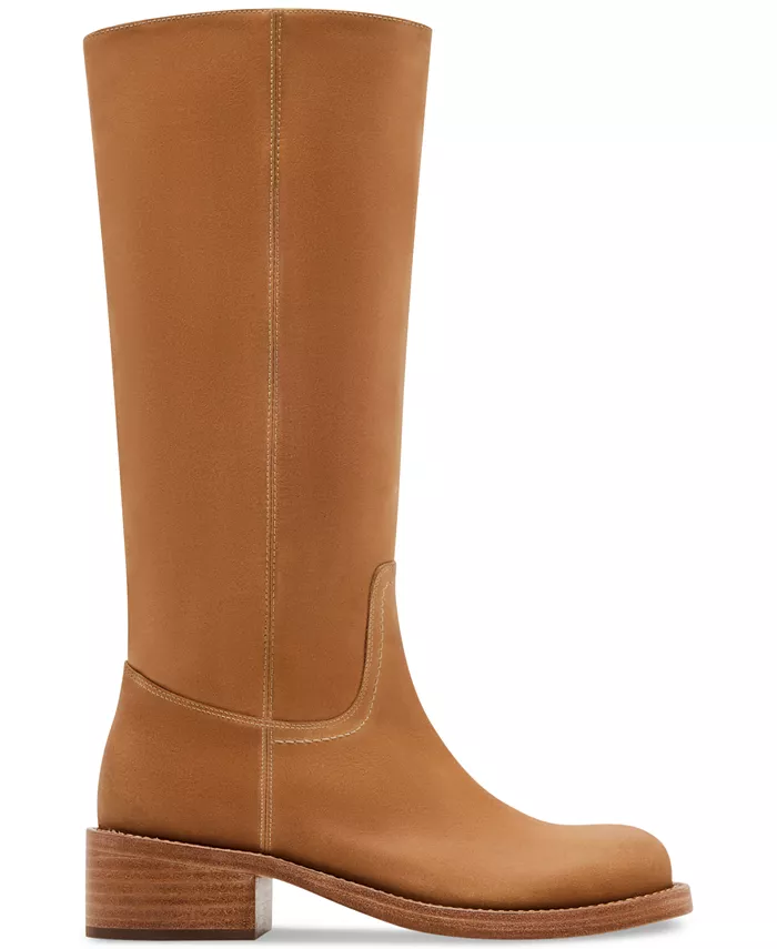 Женские ботинки Steve Madden Riggs с квадратным носком кожаные, светло-коричневый — фото 2
