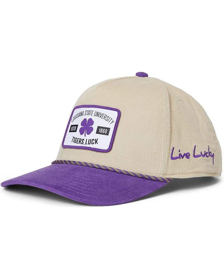 

Унисекс черная кепка Clover Lsu Legacy с регулируемой застежкой Black Clover, Natural/Purple/Corduory W Rope Hd Patch