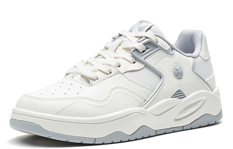 Низкие женские скейтерские кеды XTEP бело-серые Sail White/Smoke Gray — фото 2