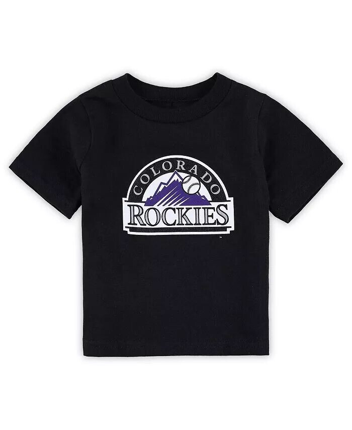 

Черная футболка с основным логотипом Colorado Rockies Team Crew для мальчиков и девочек для младенцев Outerstuff, черный