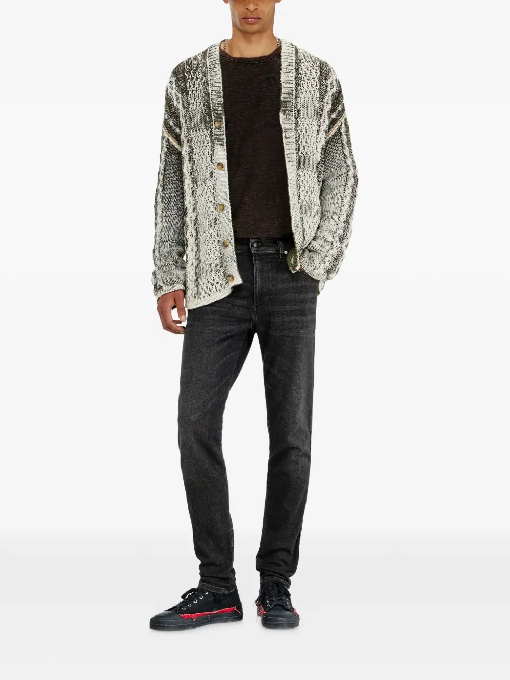 Джинсы узкого кроя 2062 d-strukt joggjeans Diesel, черный — фото 2