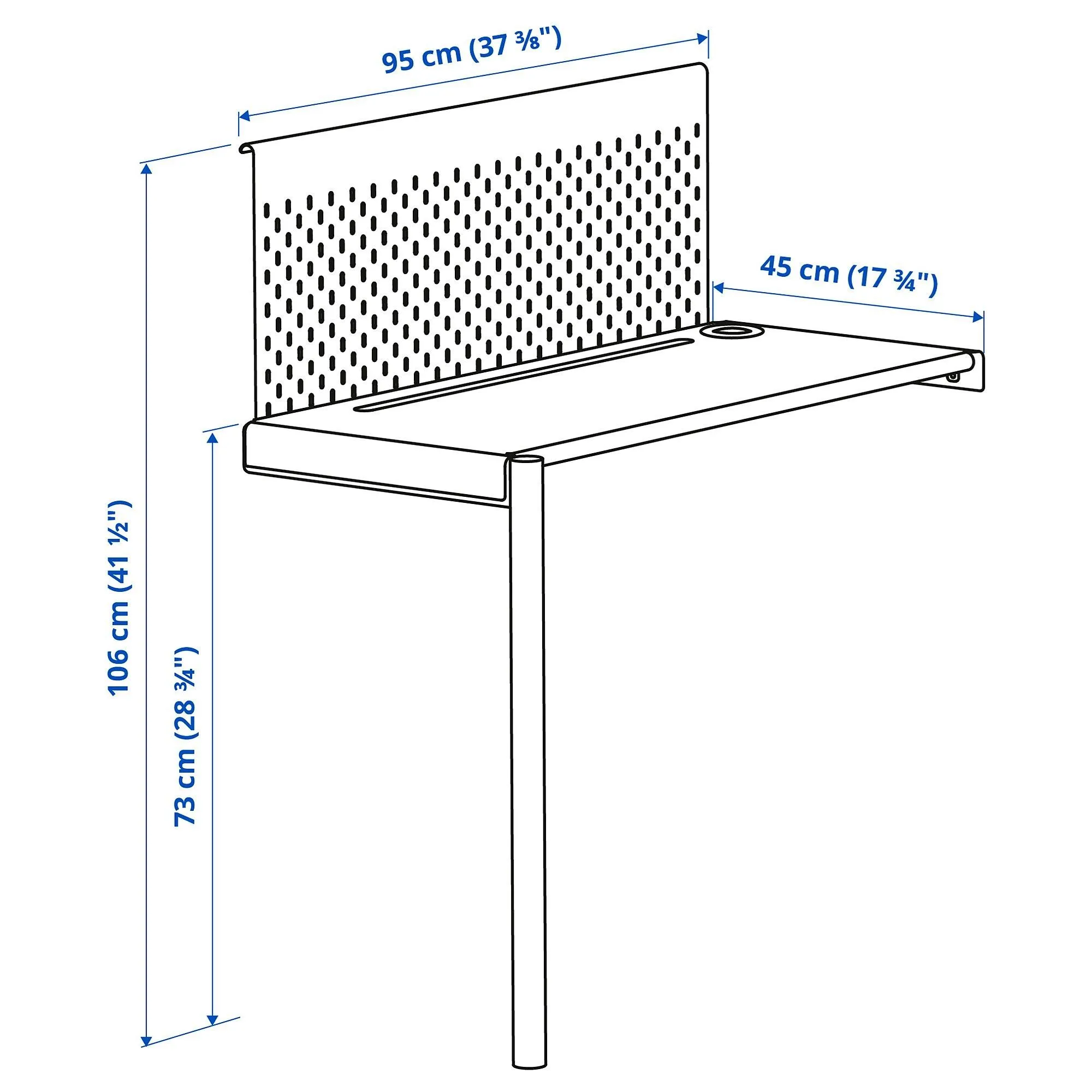 Столешница для двухъярусной кровати, белая, 95x45 см, VITVAL IKEA — фото 2