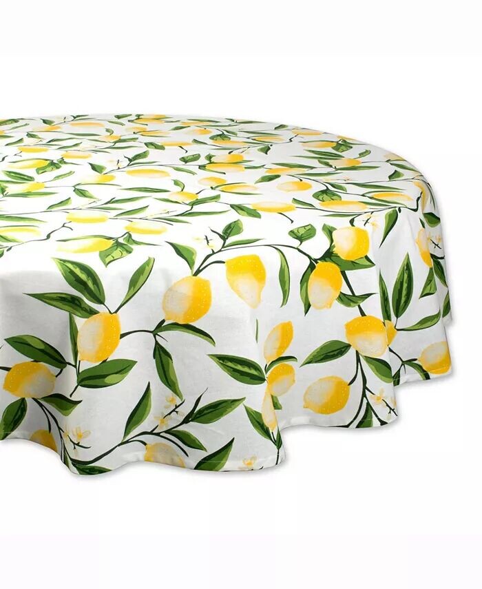 

Скатерть с принтом Lemon Bliss 70 дюймов, круглая Design Imports, желтый