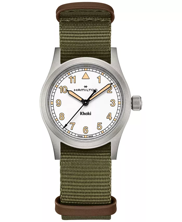 

Женские швейцарские часы с текстильным ремешком Field Green, 33 мм Hamilton