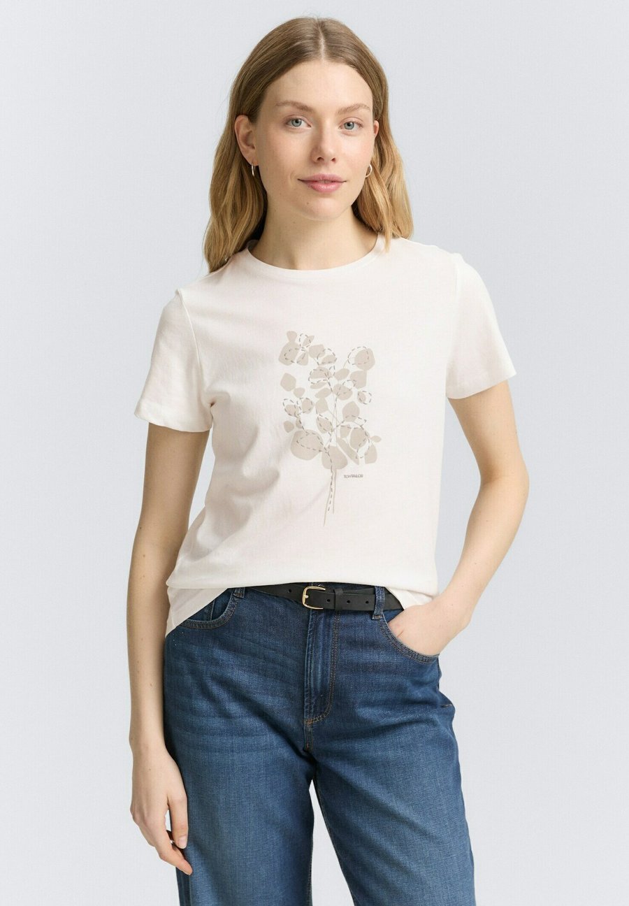 

Футболка TOM TAILOR Print T-shirt, Whisper White/White