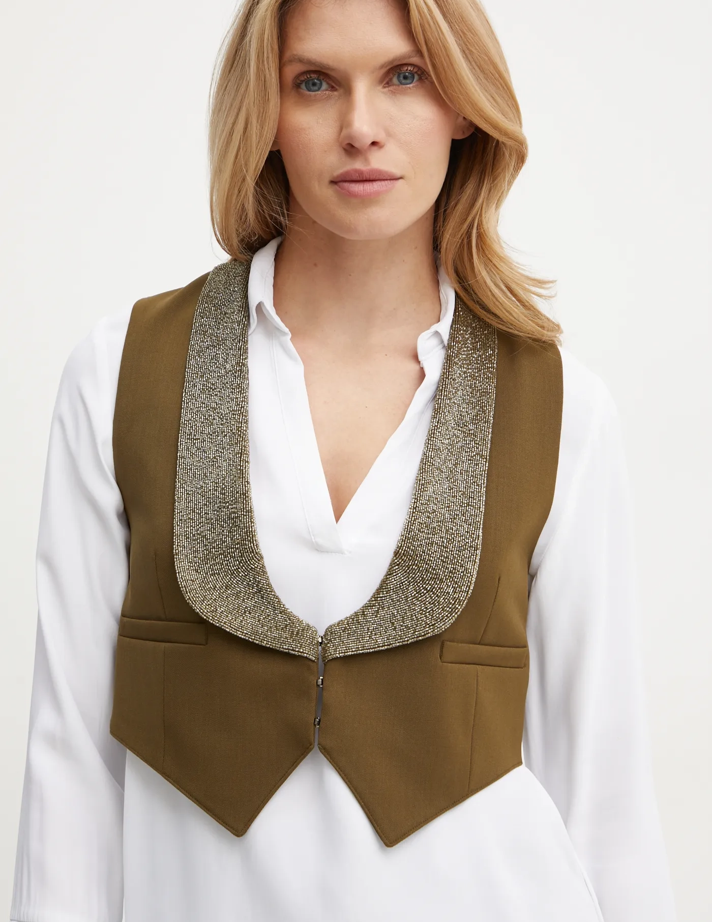 

Жилет с добавлением шерсти Weekend Max Mara, зеленый