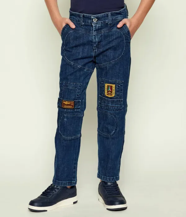 Джинсы ANTI-G relaxed fit Aeronautica Militare, синий