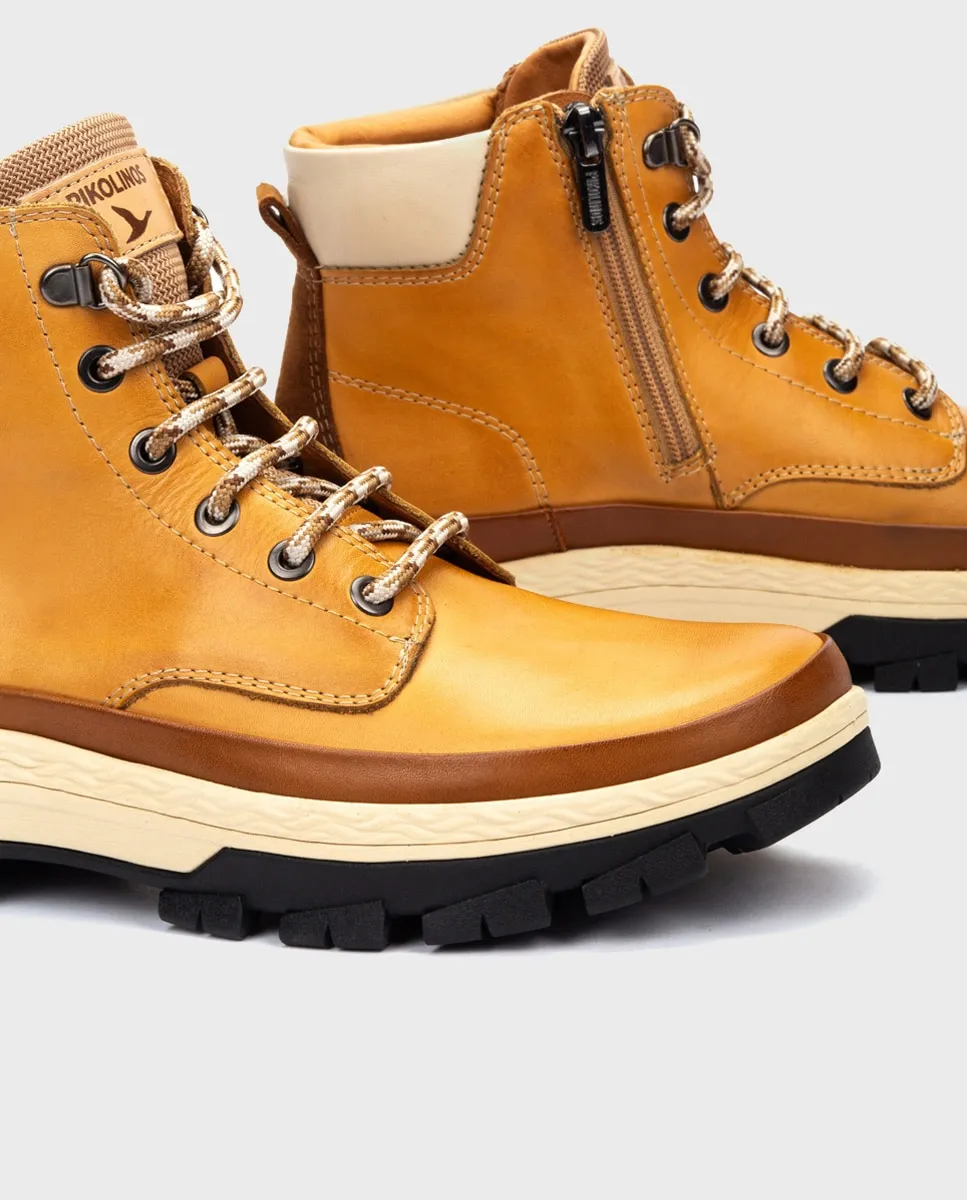 Унисекс кожаные ботинки с подошвой Vibram Pikolinos, горчичный — фото 4