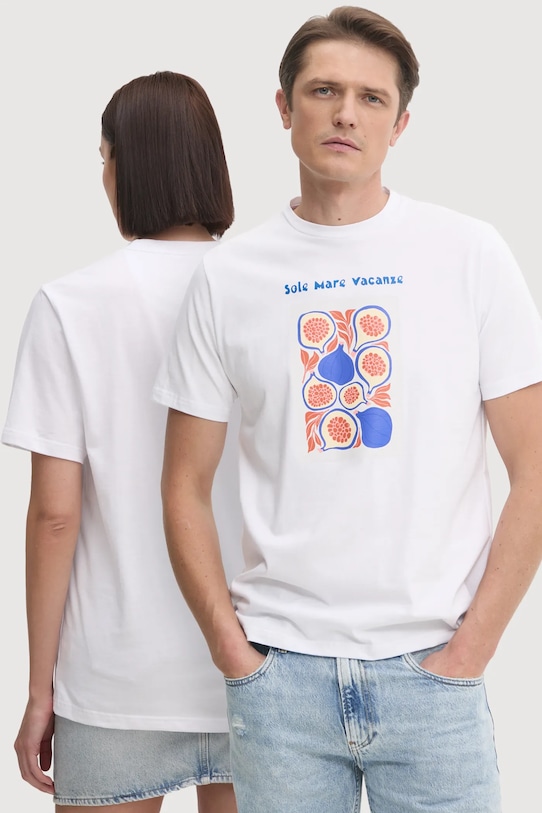 

Хлопковая футболка Sole Mare Vacanze Drivemebikini, белый