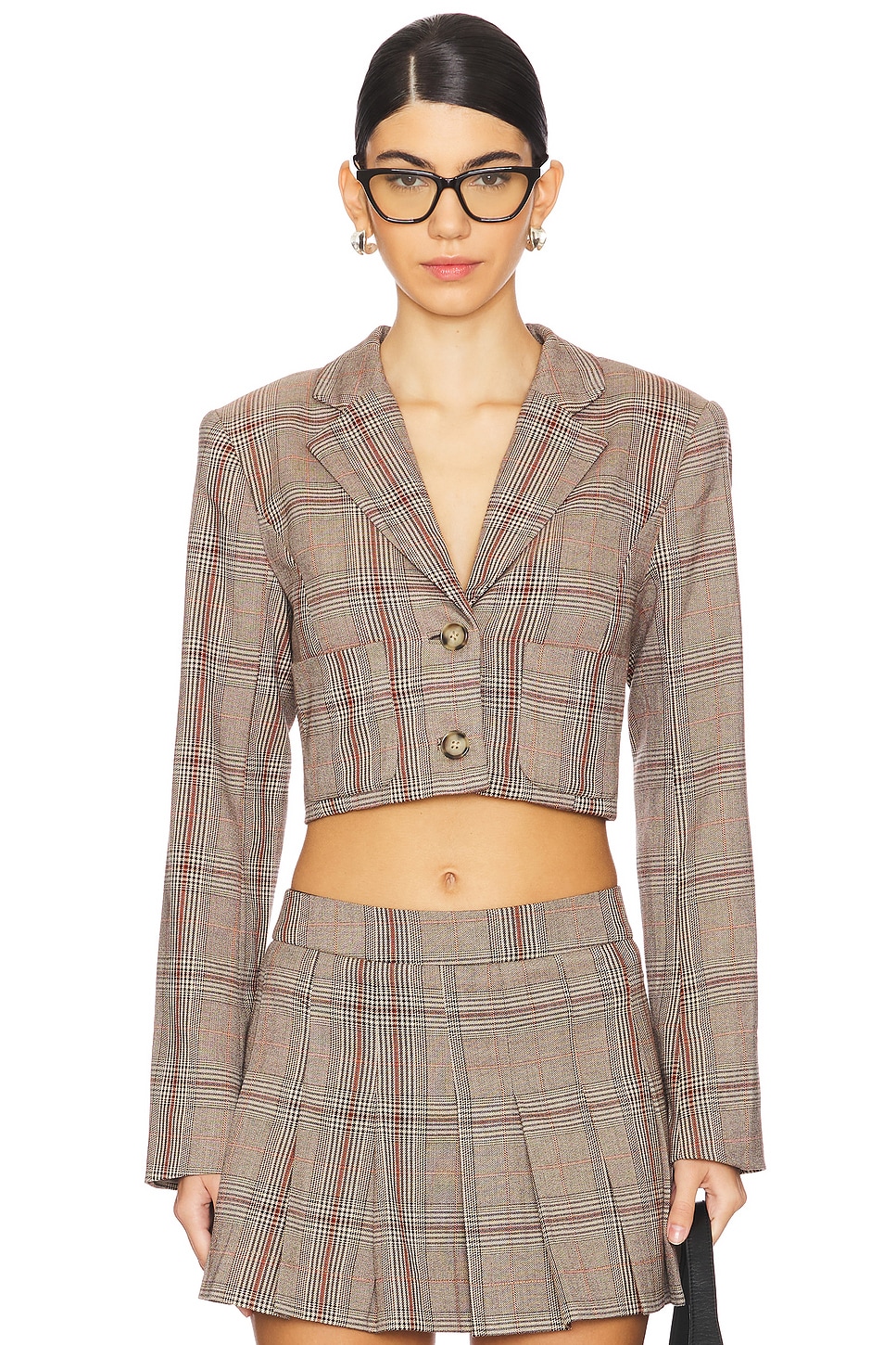

Короткий блейзер Bonnie от Lovers And Friends, brown plaid multi