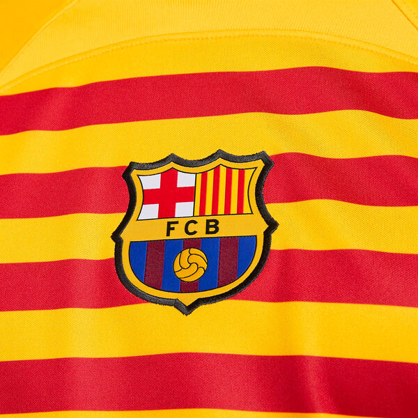 Футболка fc barcelona 23 24 stadium fourth dri fit футбольная майка Nike, желтый — фото 2