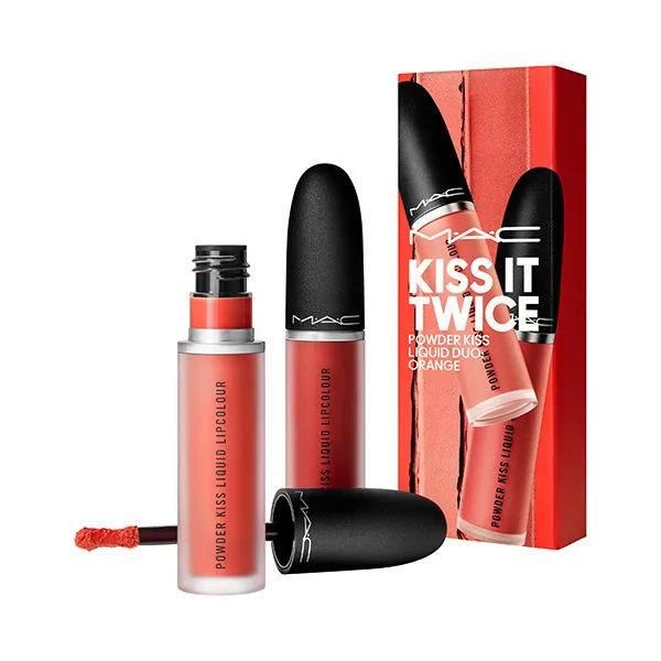 Жидкая помада Kiss It Twice Powder Kit Liquid Duo Mac Cosmetics, цвет orange — фото 3