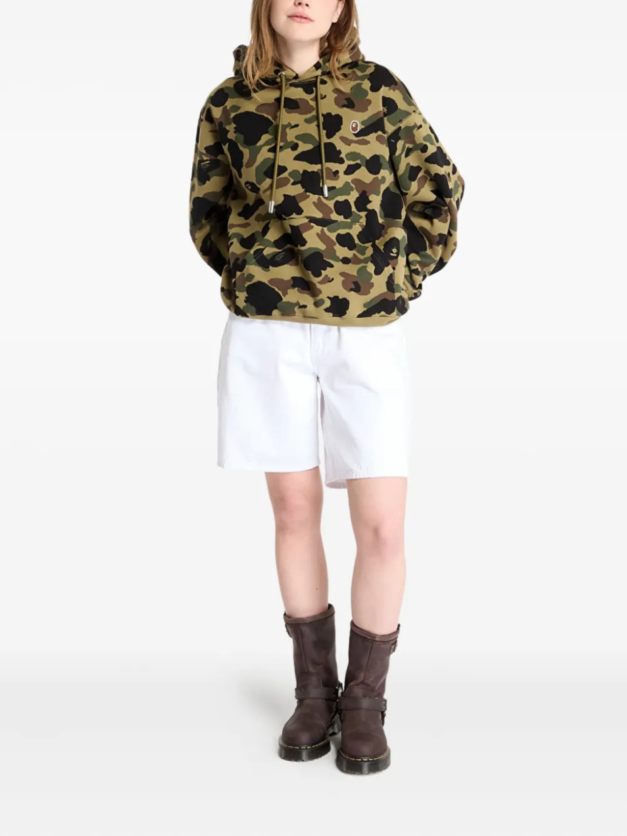 Толстовка с капюшоном BATHING APE с камуфляжным жаккардовым принтом A Bathing Ape, зеленый — фото 3