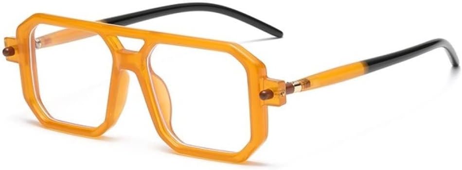 

Модные солнцезащитные очки для мужчин и женщин, трендовые, роскошные, в стиле панк, винтажные, с прозрачными линзами, защита от УФ-излучения UV400 (C26, один размер) generic, C26