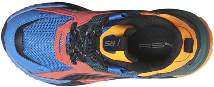 Детские кроссовки PUMA для мальчиков Rs-Trck с цветной шнуровкой- черные, синие — фото 4