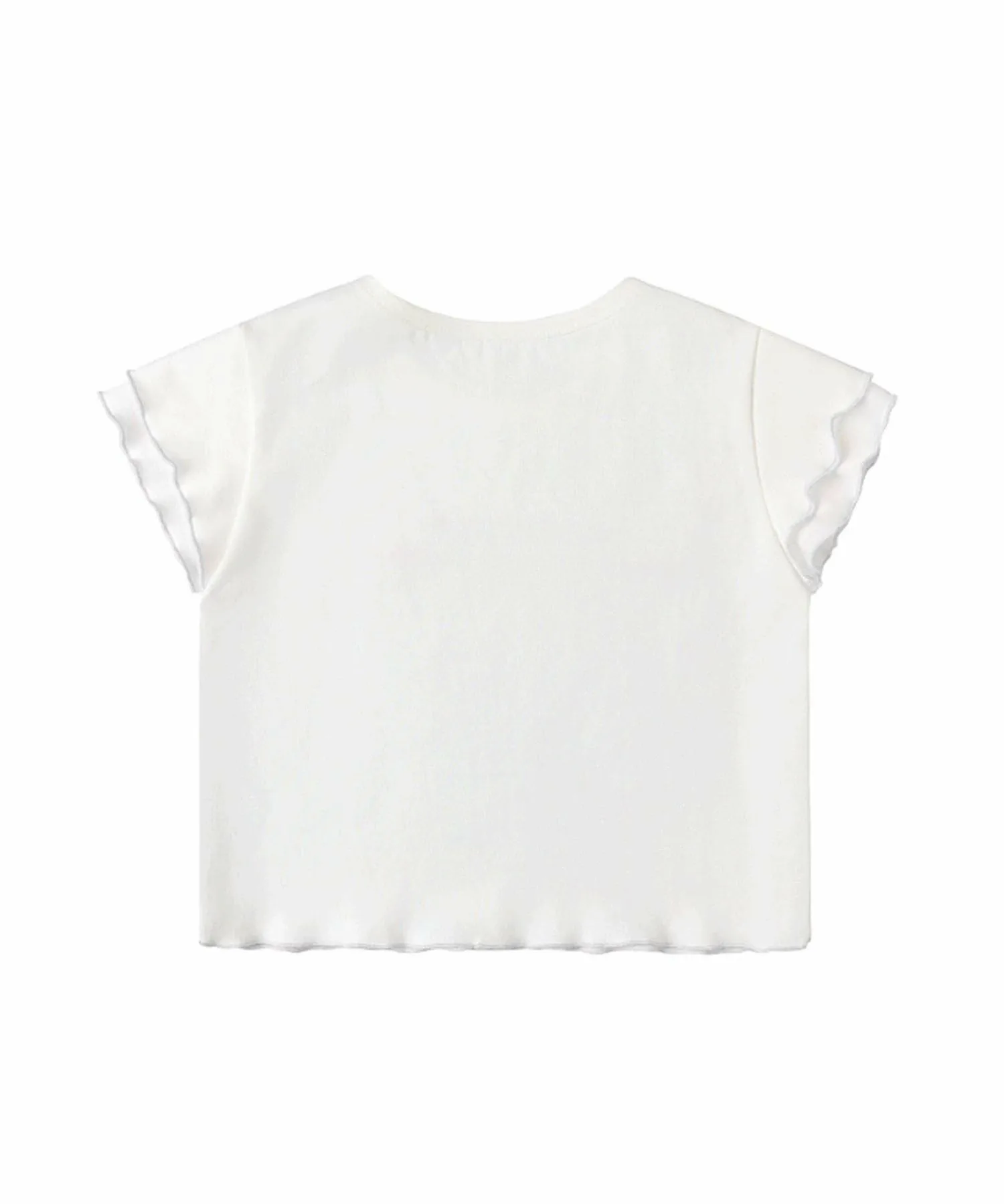 Детская футболка с вышитыми оборками на рукавах [aimoha-KIDS-] Aimoha Kids, white — фото 2