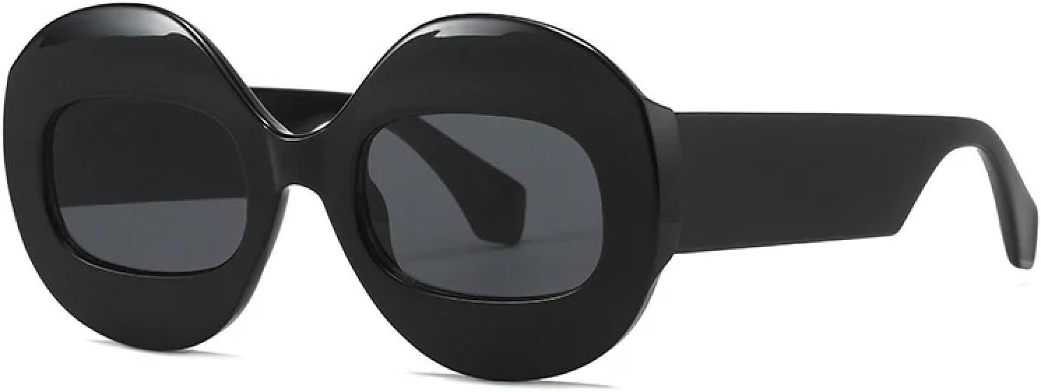 

Модные круглые солнцезащитные очки для женщин с контрастными цветами, ретро-очки с овальными линзами, прозрачными градиентными линзами, защита от УФ-излучения UV400, трендовые очки для мужчин HHZZYVY, Black Grey