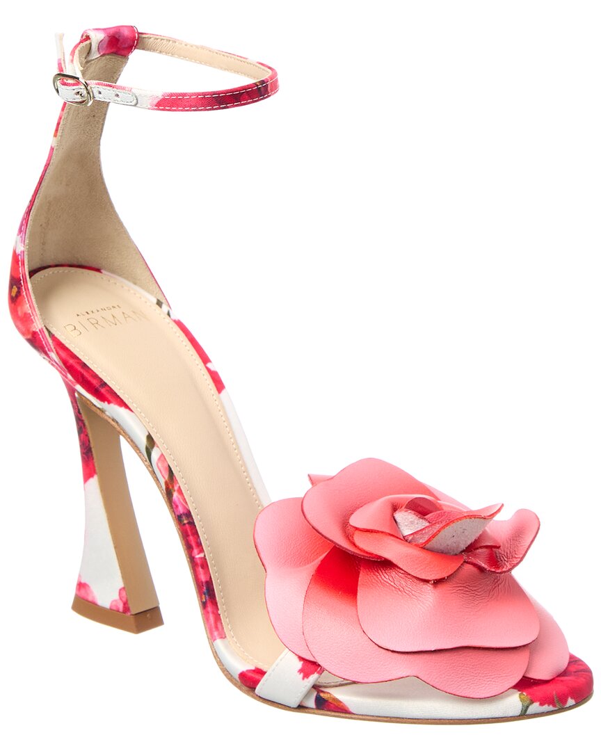 Alexandre Birman Dahlia Satin & Leather Sandal, белый