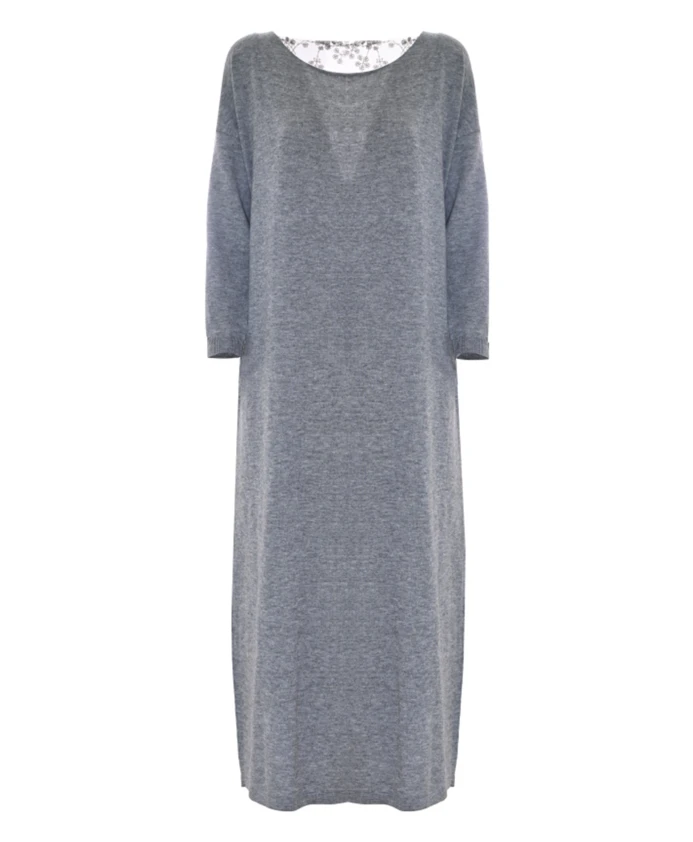 

Мягкое трикотажное платье с кружевной вставкой Kocca, серый