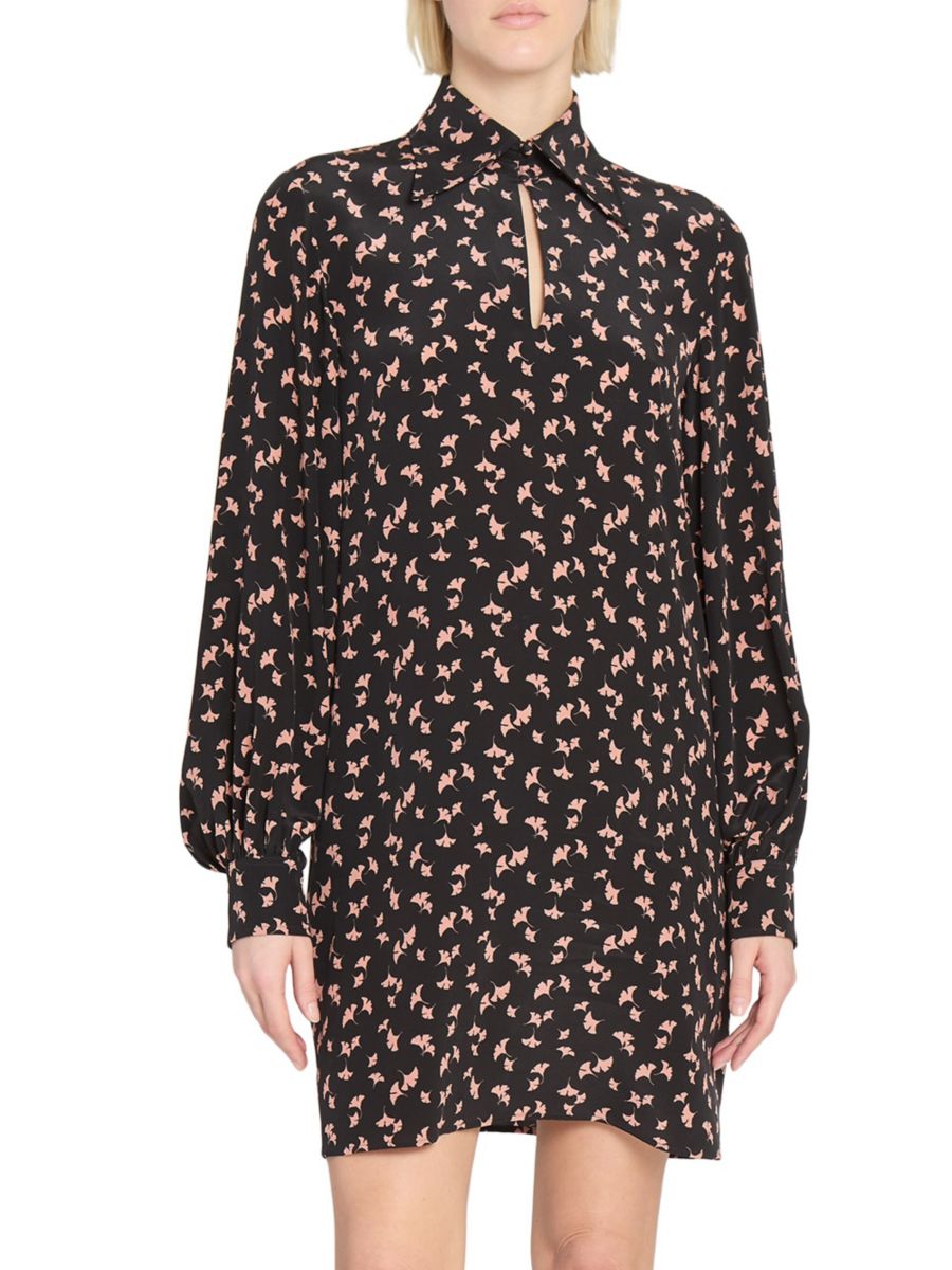

Мини-платье из шёлка с принтом Chloé, цвет Pearl Blush