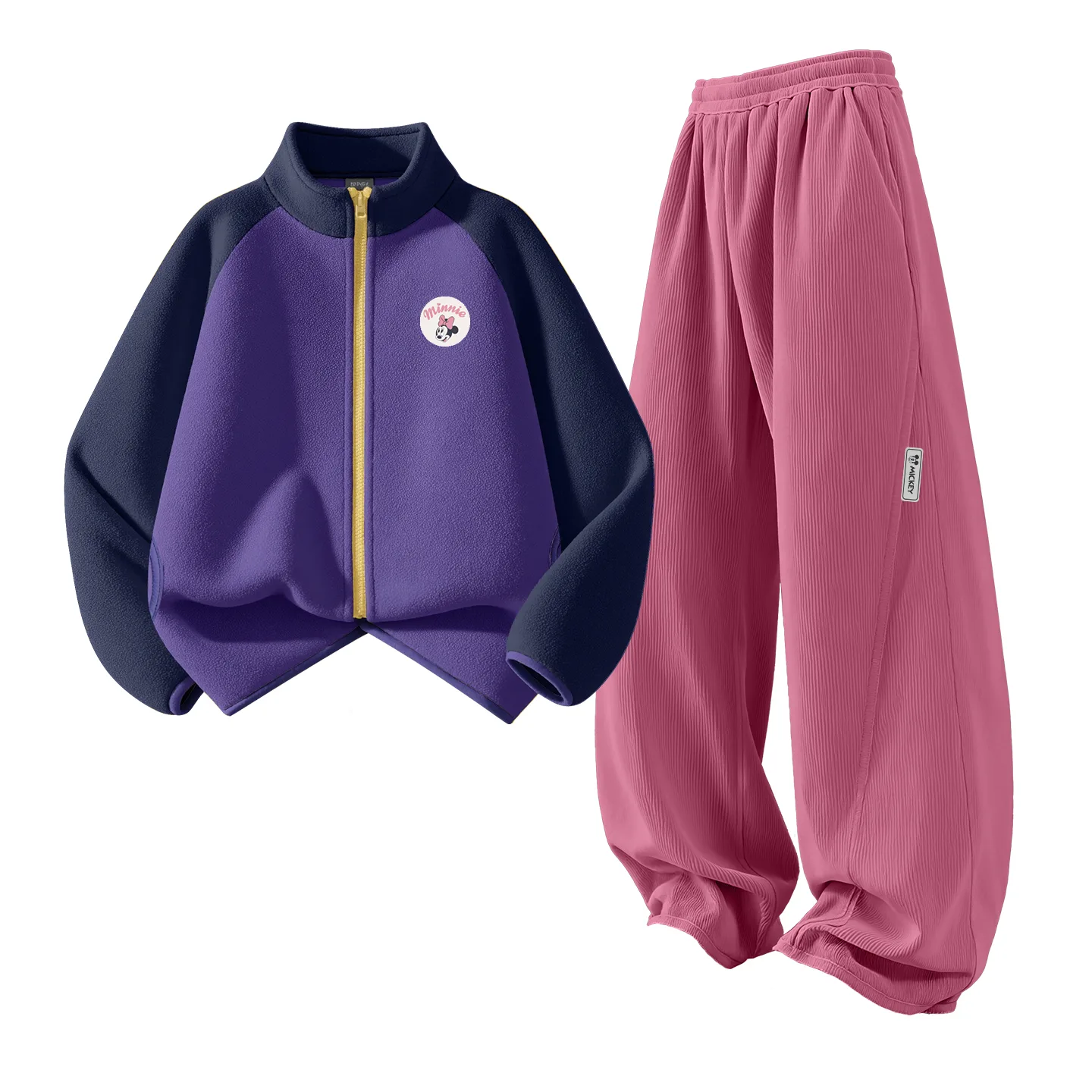 Детская спортивная одежда с воротником стойкой Disney, Dini Middle Round Hook-and-Loop K Purple Blue+Di H Square Hook-and-Loop K Rose Red