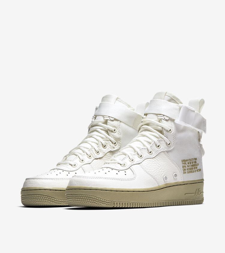 Кроссовки Nike Wmns SF Air Force 1 Mid Olive Ivory, белый