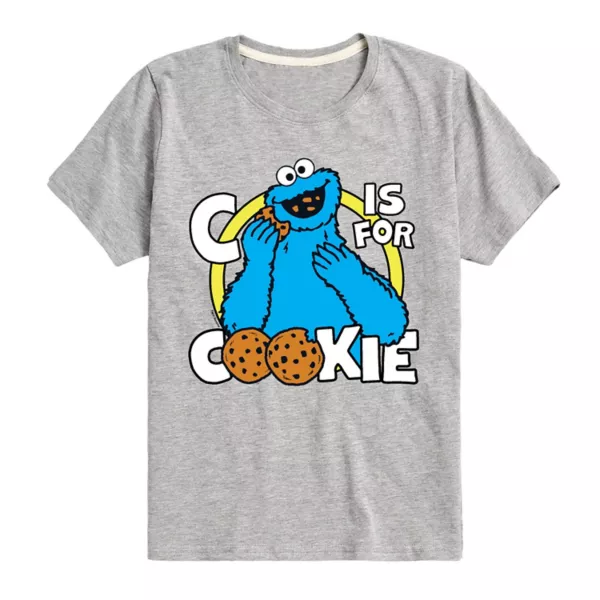 

Футболка для мальчиков 8-20 лет "Sesame Street" с принтом "C is for cookie" Licensed Character, серый