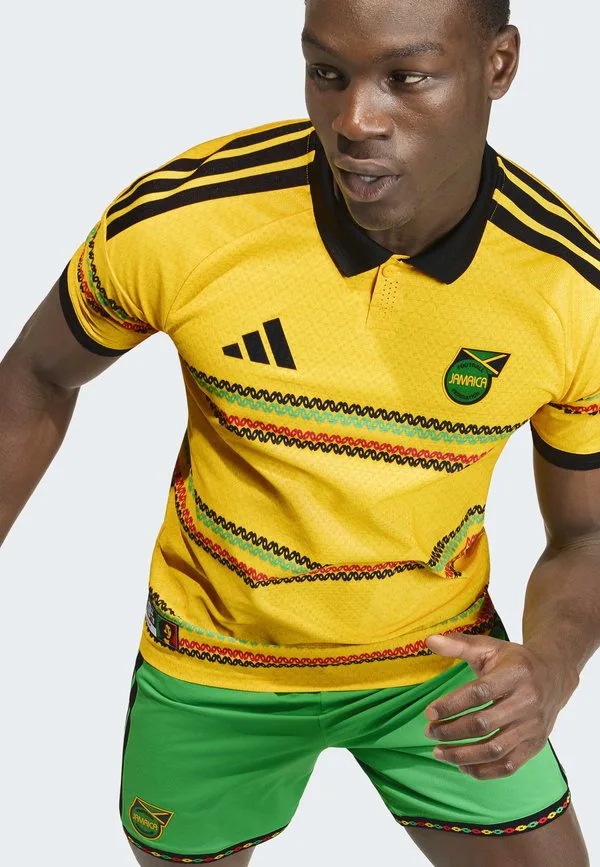 Ямайка 26 x bob marley home authentic sports футболка Adidas Performance, Bold Gold — фото 3