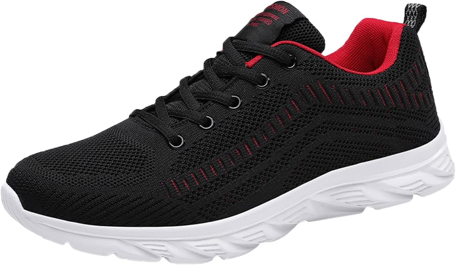 

Мужские модные кроссовки для туризма из сетки, повседневные спортивные, на шнуровке, однотонные, с поддержкой свода стопы Generic, красный