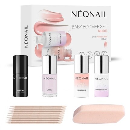 Néonail Neonail Baby Boomer Nude Set - УФ-лак для ногтей - шеллак - набор для ногтей - цвета - основа - ногти - маникюр - твердое покрытие - УФ-светодиодный набор Baby Boomer Nude