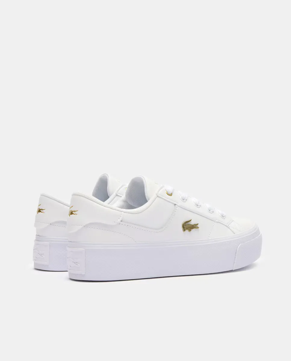 Женские низкие кожаные кроссовки Ziane Platform в форме шлема Lacoste, белый — фото 3
