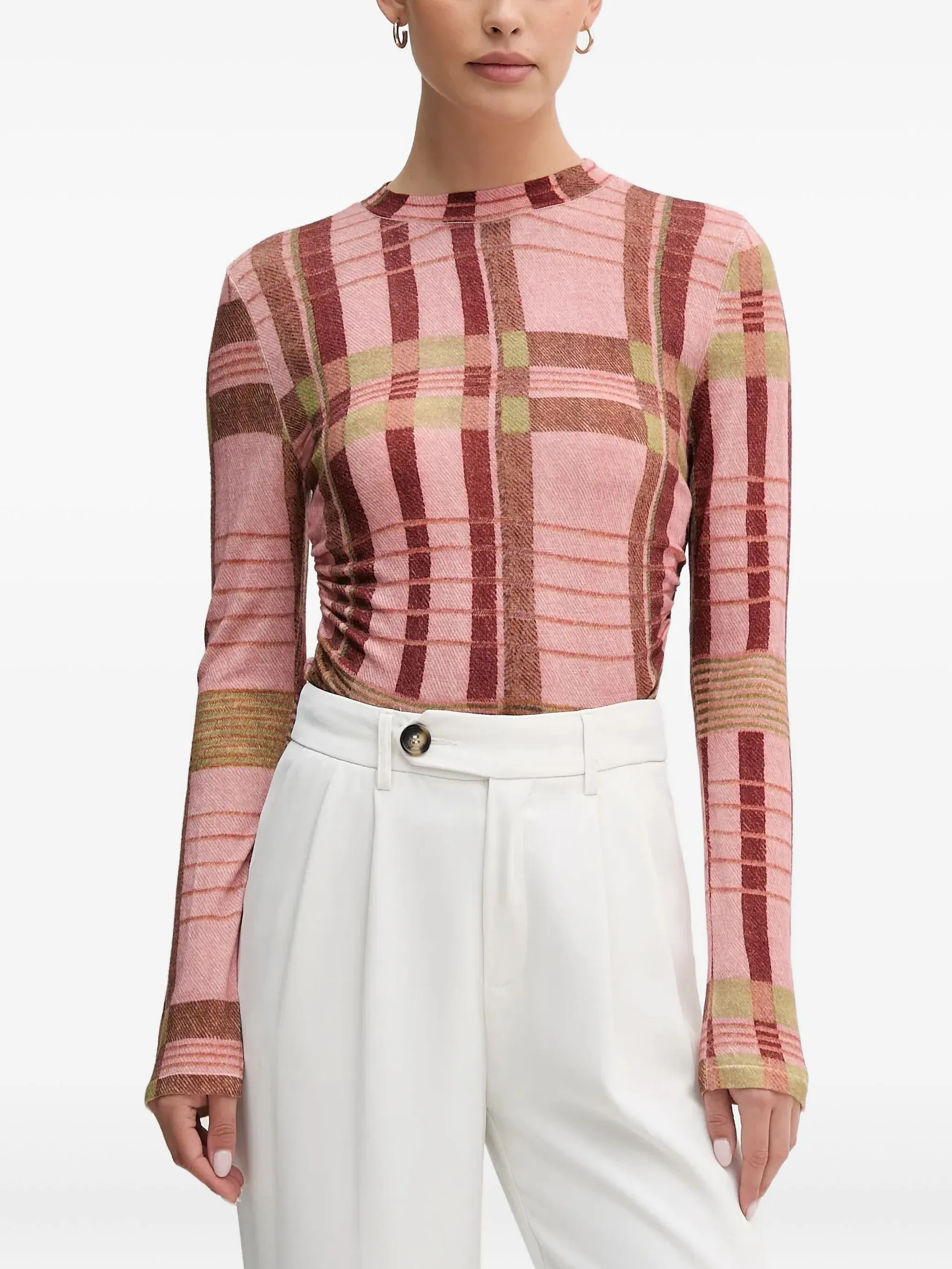 

Клетчатый свитер Rio из коллаборации с Farm Barbour, розовый