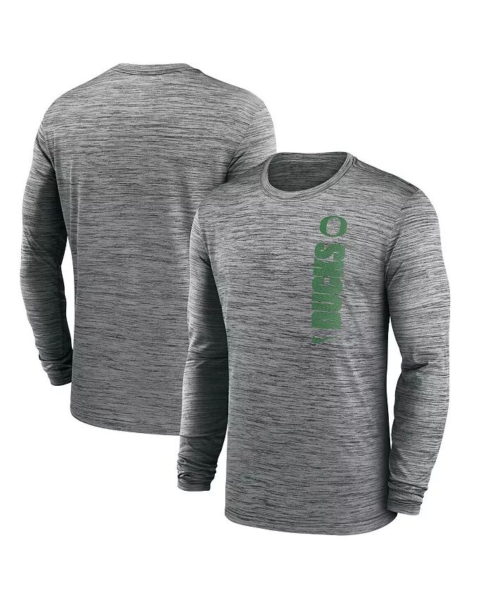 

Футболка мужская Heather Grey Oregon Ducks 2024 Sideline Velocity Performance с длинным рукавом Nike
