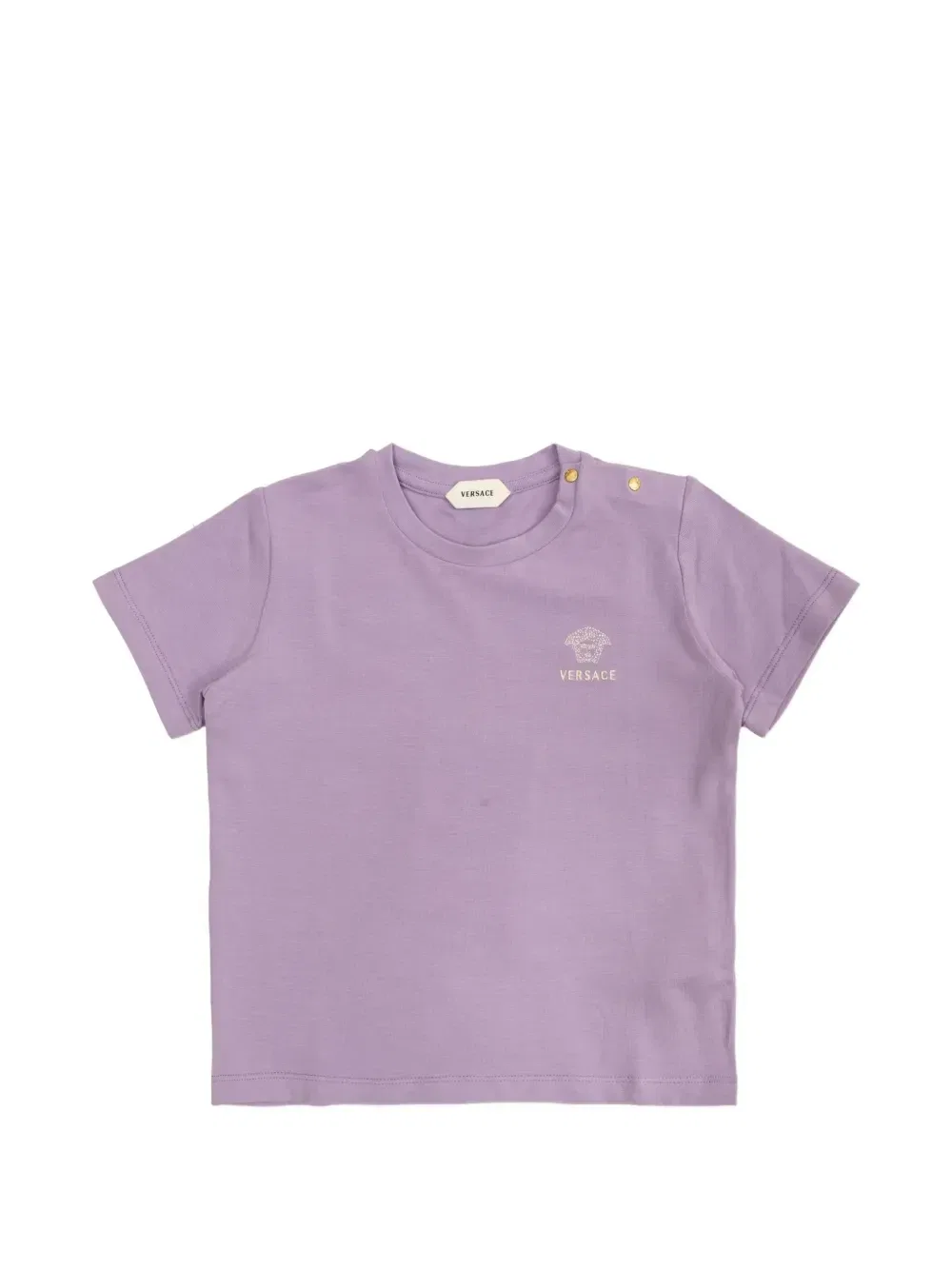 Футболка с вышивкой Medusa Versace Kids, фиолетовый