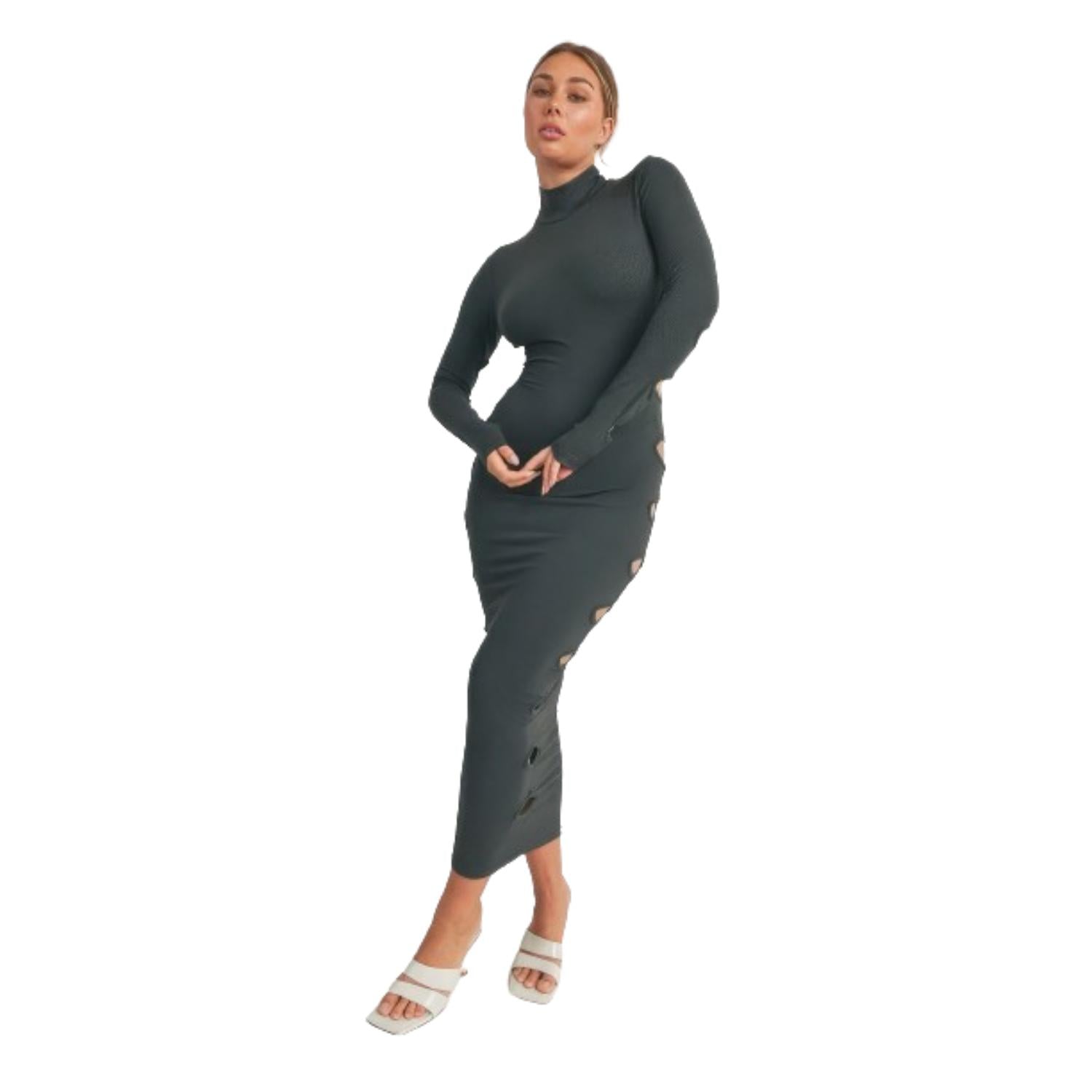 

Платье макси с вырезами FASHNZFAB, цвет heather charcoal