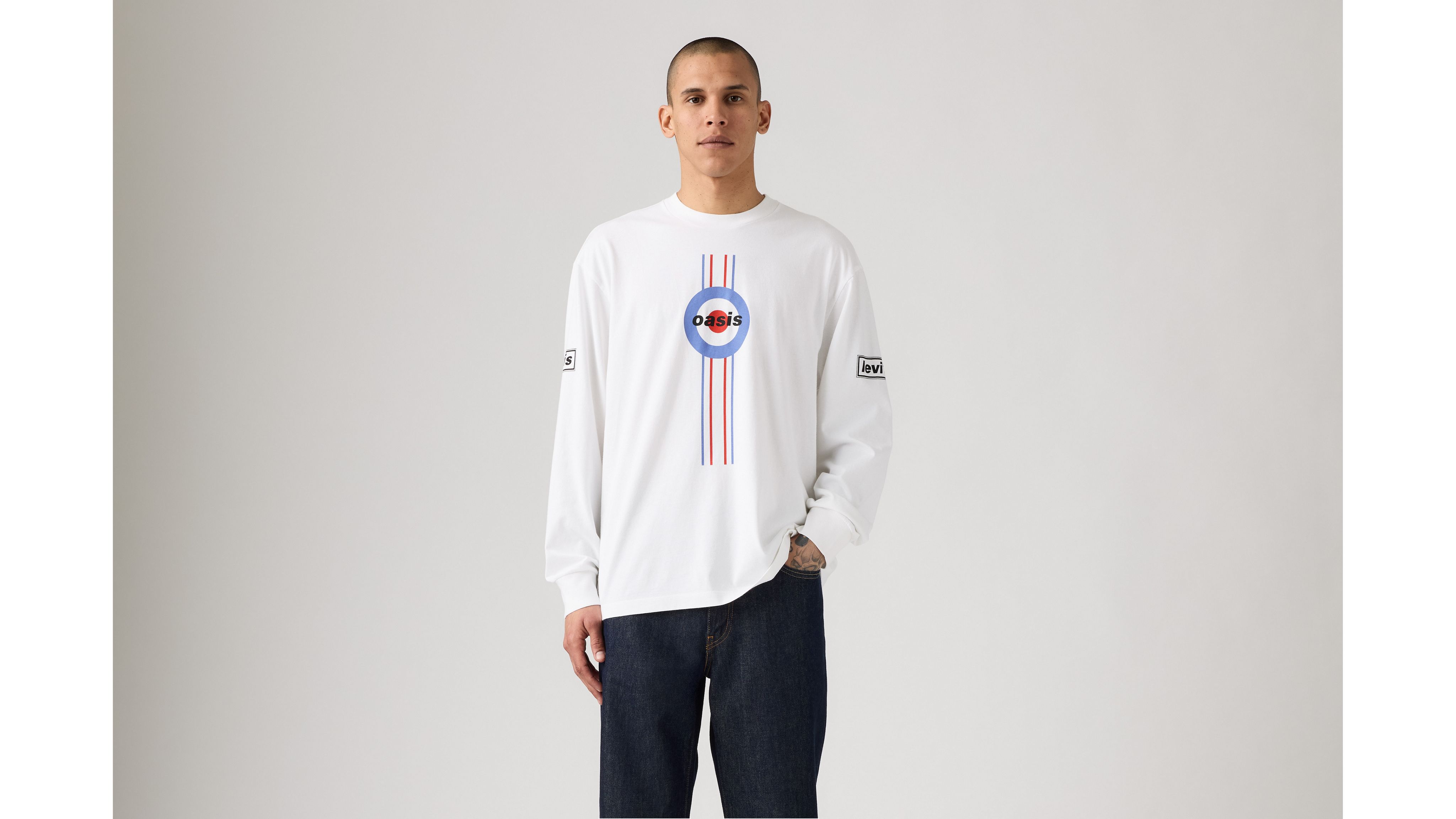 

Футболка с длинными рукавами и полосками Oasis Levi's, Mod Tee - White