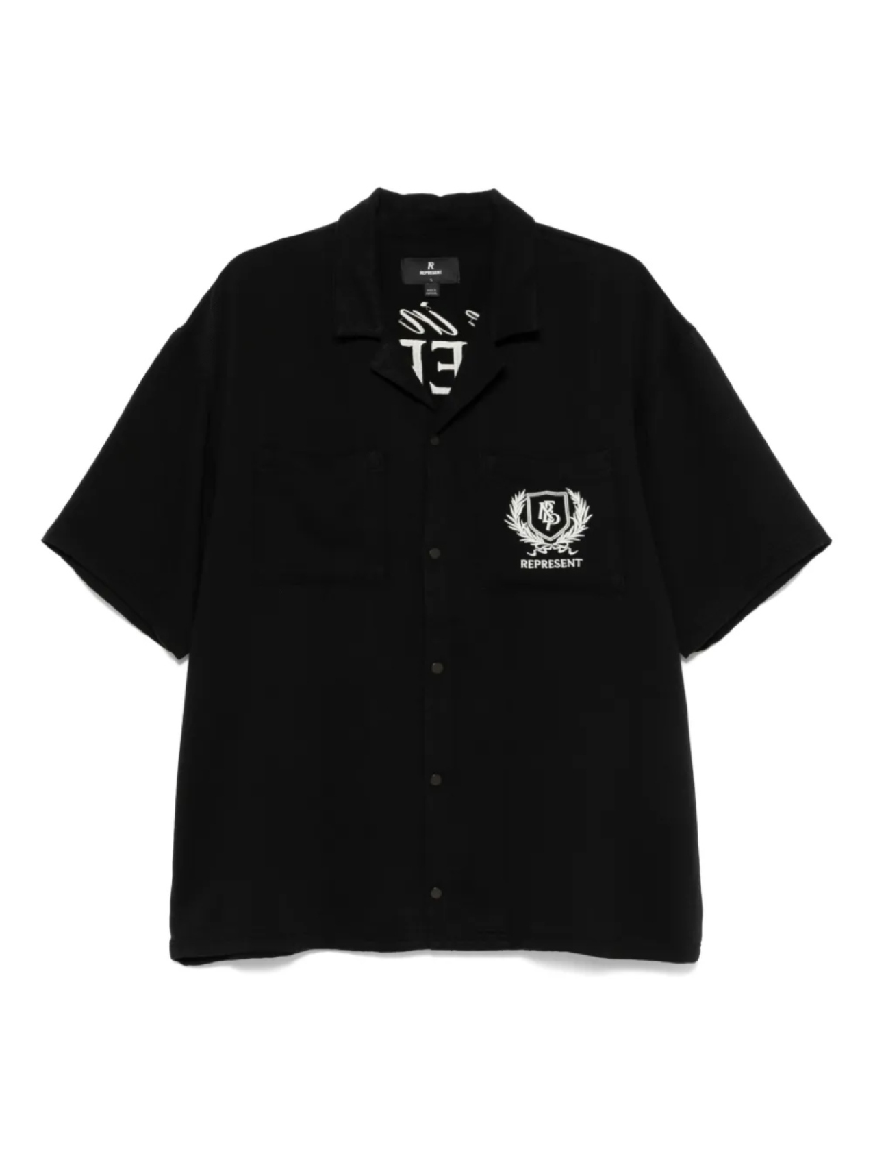 

Represent рубашка с вышитым логотипом, черный