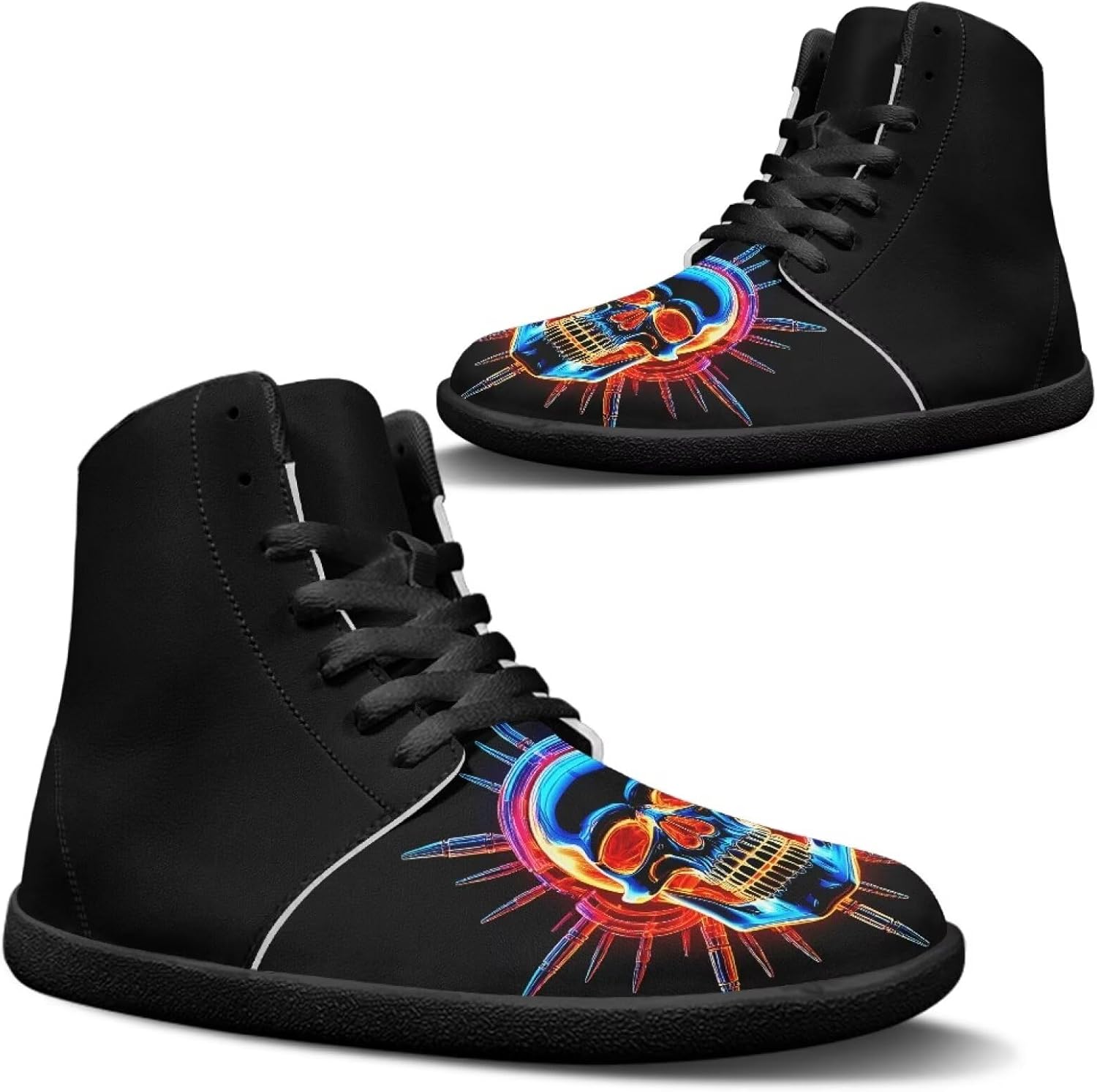 

Мужские минималистичные босоножки Fuxowvby, Кроссовки с широкой носочной частью, Обувь с нулевым перепадом для тренировок, прогулок, походов, бега и тенниса, размеры US 5-14, Skull Print