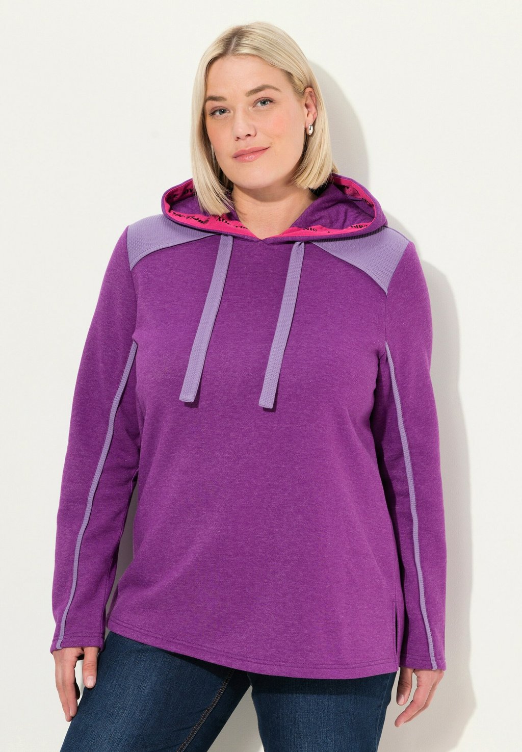 

Толстовка WAFFLE CONTRAST COLOR Ulla Popken, фиолетовый