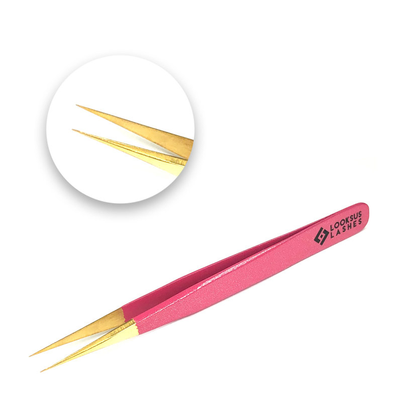

Розовый пинцет для ресниц - 1 Looksus Lashes