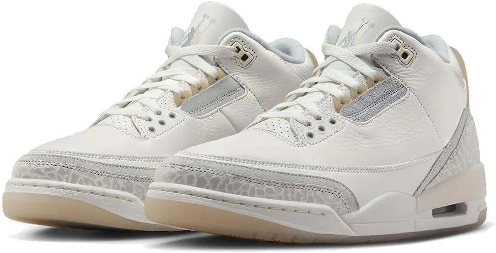 Мужские кроссовки Nike Air Jordan 3 Retro, слоновая кость/серый/кремовый — фото 2