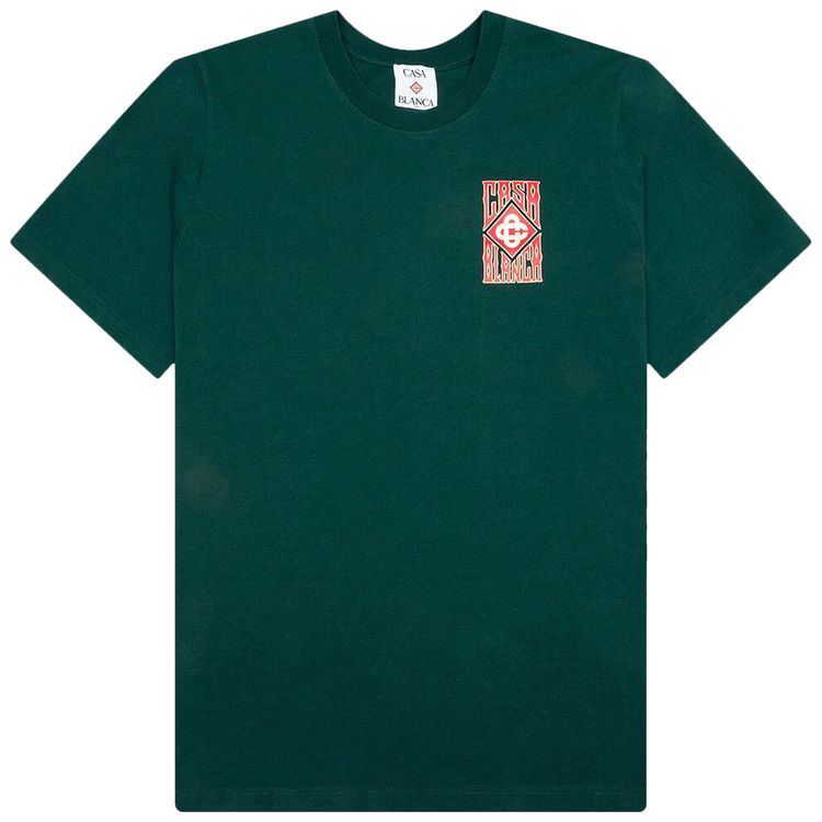 

Футболка Casablanca Gothic Stacked Logo Screen Printed T-Shirt 'Green', зеленый